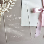 Simple Modern and Minimalist | Wedding Acrylic Invitations<br><div class="desc">These elegant,  clear acrylic wedding invitations are simple and minimalist yet very stylish due to the modern white handwritten script and clean layout.</div>