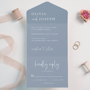 Simple Modern and Minimalist Wedding All In One Invitation
