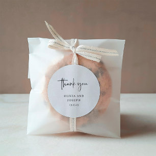 Simple Modern and Minimalist   Wedding Classic Round Sticker
