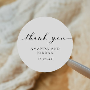 Simple Modern and Minimalist Wedding Classic Round Sticker