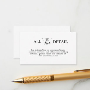 Simple Modern and Minimalist   Wedding Details Enclosure Card