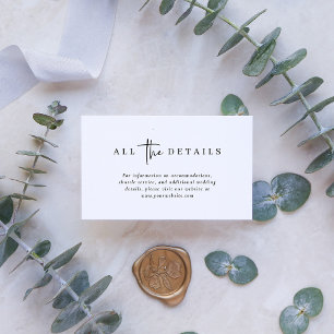 Simple Modern and Minimalist Wedding Details Enclosure Card