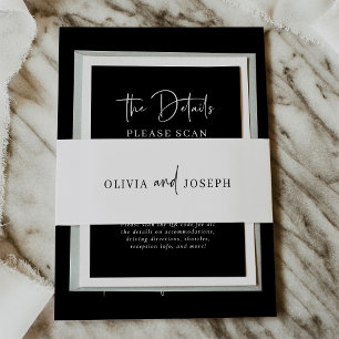 Simple Modern and Minimalist Wedding Invitation Belly Band