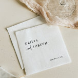 Simple Modern and Minimalist | Wedding Napkin<br><div class="desc">These elegant,  black and white wedding or bridal shower napkins are simple and minimalist yet very stylish due to the modern handwritten script and clean layout.</div>