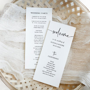 Simple Modern and Minimalist   Wedding Program