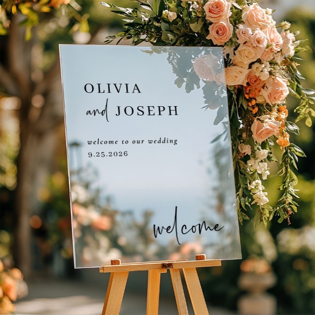 Simple Modern and Minimalist | Wedding Welcome Acrylic Sign (Creator Uploaded)
