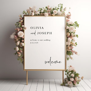 Simple Modern and Minimalist   Wedding Welcome Poster