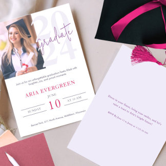 Simple Modern And Stylish Script Photo Graduation Invitation