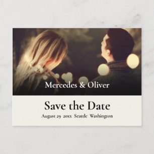 Simple Modern and Stylish W/ Initial Save the Date Postcard