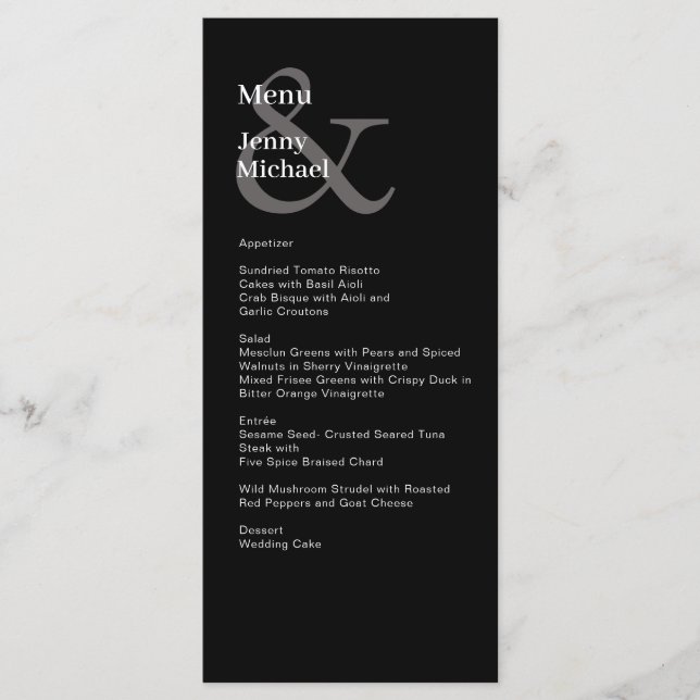 Simple modern and white Black menu (Front)