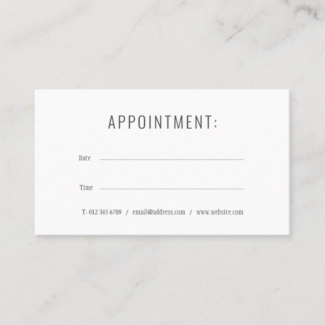 Simple Modern Appointment | 2021 Calendar Card (Front)