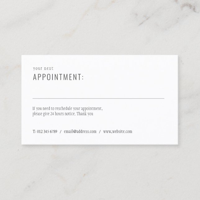 Simple Modern Appointment Card (Front)