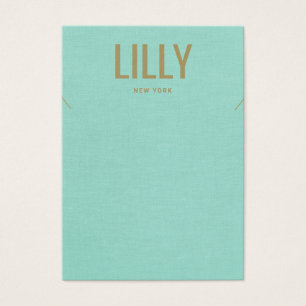 Simple Modern Aqua Blue Necklace Display Card