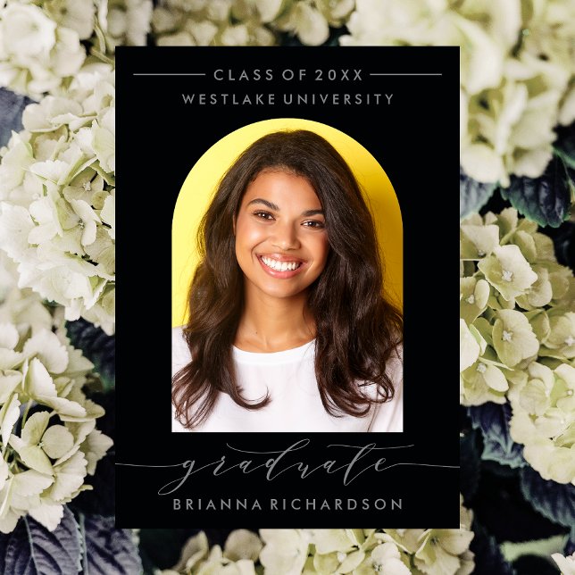 SIMPLE MODERN ARCH SCRIPT GRADUATION INVITATION (Creator Uploaded)