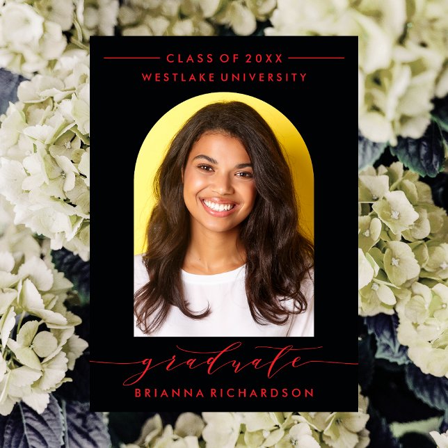 SIMPLE MODERN ARCH SCRIPT GRADUATION INVITATION (Creator Uploaded)