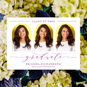 SIMPLE MODERN ARCH SCRIPT GRADUATION INVITATION