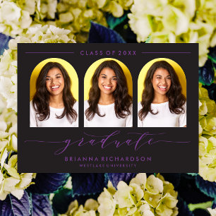 SIMPLE MODERN ARCH SCRIPT GRADUATION INVITATION