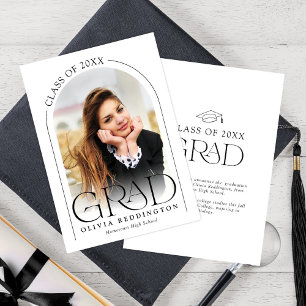 Simple Modern Arch Typography Photo Grad Announcement