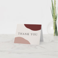 Simple Modern Artistic Fall Wedding Thank You