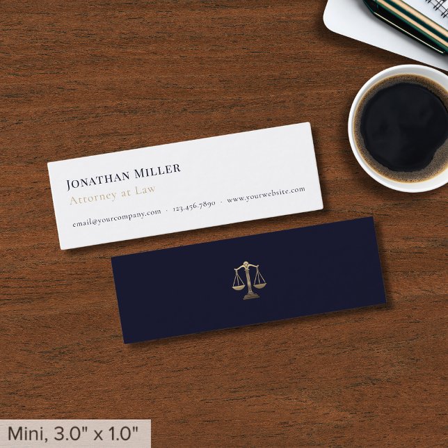 Simple Modern Attorney at Law Mini Business Card (Creator Uploaded)