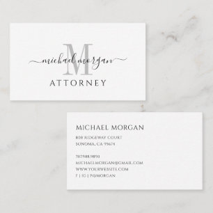 Simple Modern Attorney Script Business Card