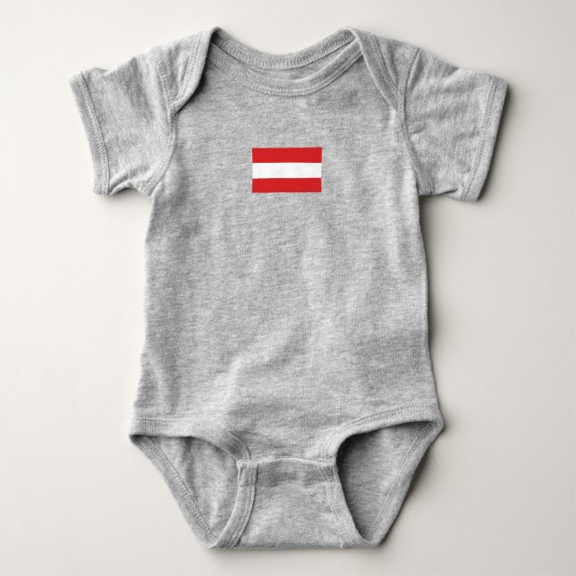 Simple Modern Austria Austrian National Flag Gifts Baby Bodysuit (Front)