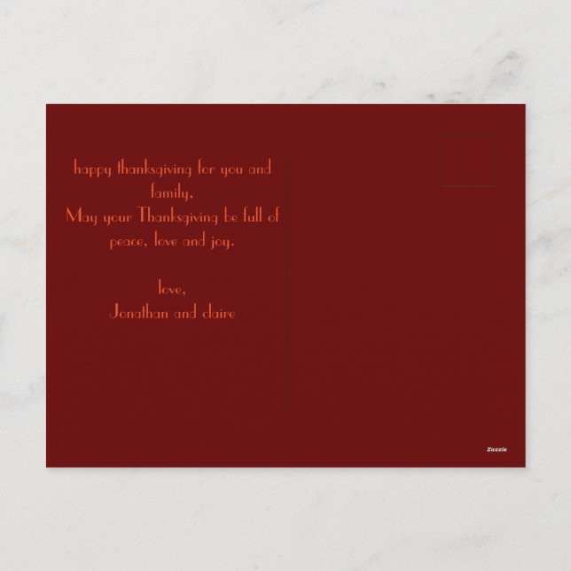  Simple Modern autumn leaves happy thanksgiving  Holiday Postcard (Back)