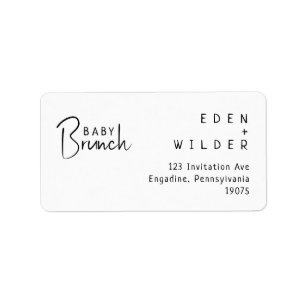 Simple Modern Baby Brunch RSVP Return Address Label