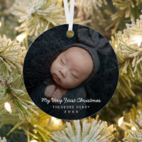 Simple Modern Baby Photo My First Christmas