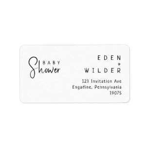 Simple Modern Baby Shower RSVP Return Address Label