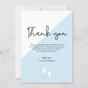 Simple Modern Baby Shower Thank You baby feet Invitation