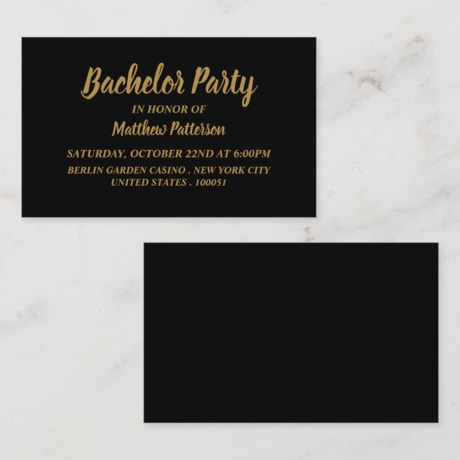 Simple & Modern, Bachelor Party Ticket Invitation (Front/Back)