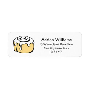 Simple Modern Bakery Chef White Return Address Label