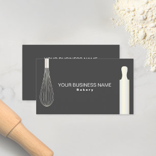 Simple Modern Bakery Pastry Chef Baking Business Card