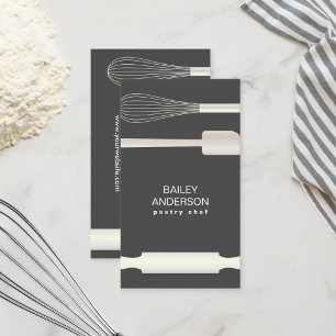 Simple Modern Bakery Pastry Chef Business Card