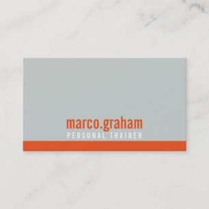 SIMPLE MODERN BAND cool bold masculine orange grey Business Card