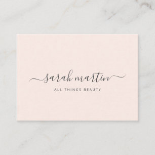 Simple Modern Beauty Salon Blush Pink Elegant Business Card