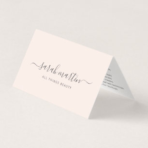 Simple Modern Beauty Salon Blush Pink Elegant Business Card