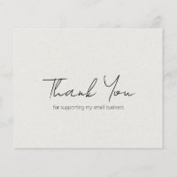 Simple Modern Beige Budget Business Thank You Card