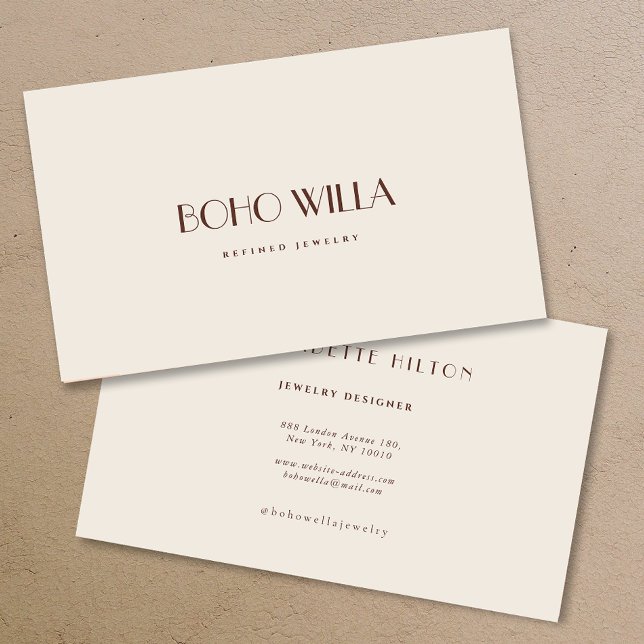 Simple Modern Beige Minimalist Professional Business Card (Creator Uploaded)