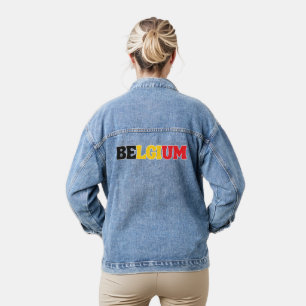 Simple Modern Belgium National Flag Apparel Denim Jacket