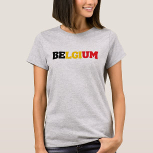 Simple Modern Belgium National Flag Apparel T-Shirt