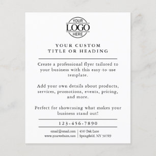 Simple Modern Bight Pink Business Logo Promotional Flyer