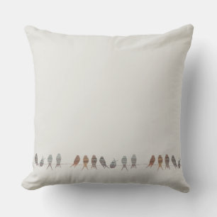 Simple Modern Birds On A Wire Cushion