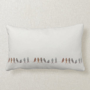 Simple Modern Birds On A Wire Lumbar Cushion