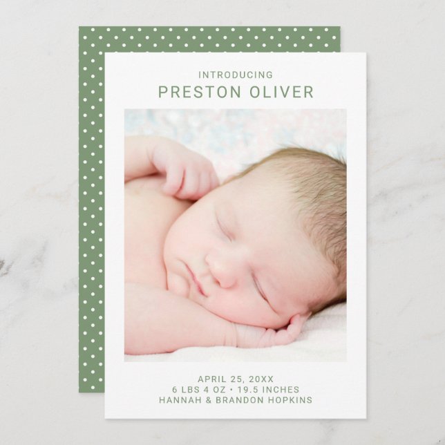 Simple Modern Birth Announcement (Front/Back)
