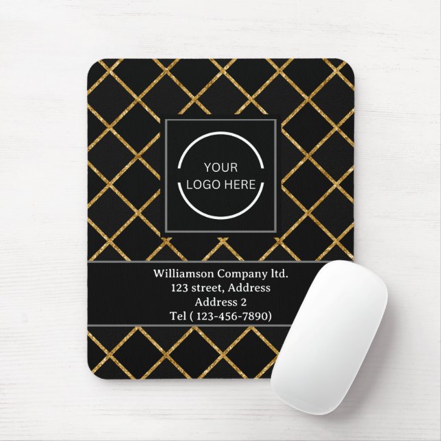 Simple modern Black and Gold Company Logo Mouse Pad (With Mouse)