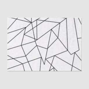 Simple Modern Black and White Geometric Pattern Tissue Paper