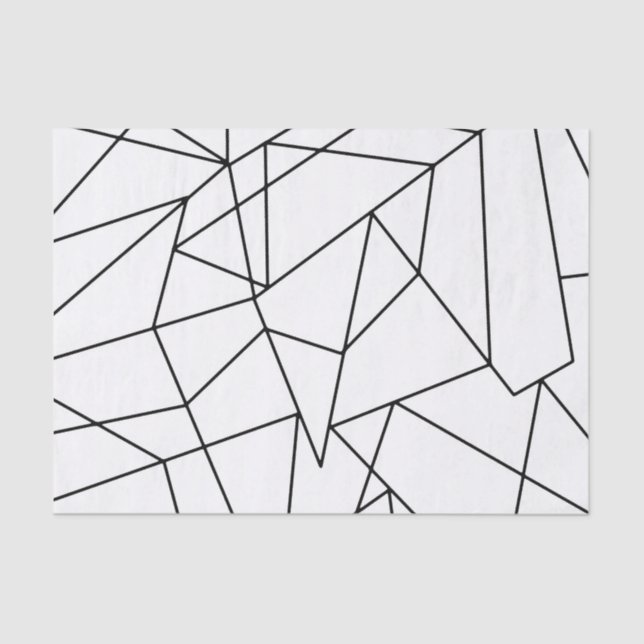 Simple Modern Black and White Geometric Pattern Tissue Paper (Front)