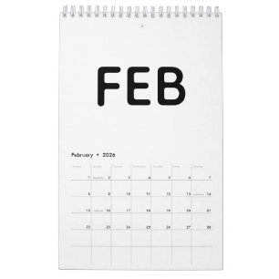 Simple Modern Black and White Minimalist Calendar